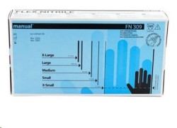 Перчатки смотровые нитриловые нестерильные, р. XL №1 арт. FN-309 Мануал флекс нитрил высокоэластичные текстурированные неопудренные пара синие (голубые) 2400001858309